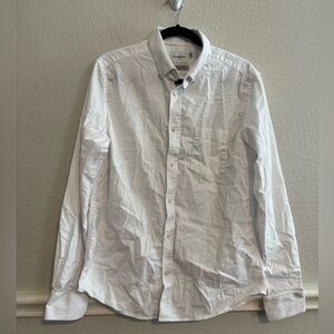 Goodfellow Men’s White Button-Up Long sleeve Shirt Size Medium